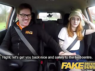 Fake Driving School Slender hot redhead minx plows better then she drives